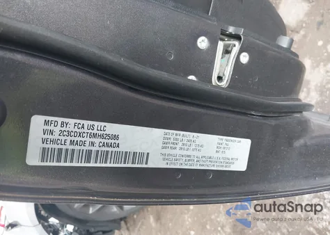 2021 Dodge Charger R/T Rwd z USA, uszkodzony, nr VIN 2C3CDXCT6MH625086